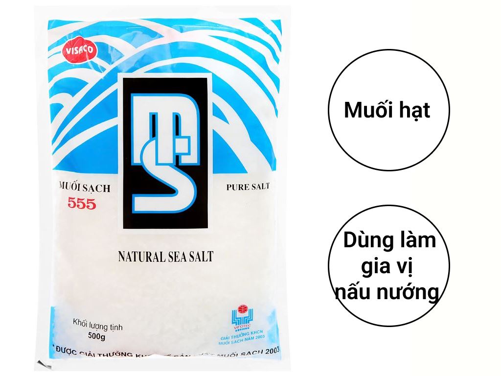 Muối sạch Visaco 555 gói 500g 7
