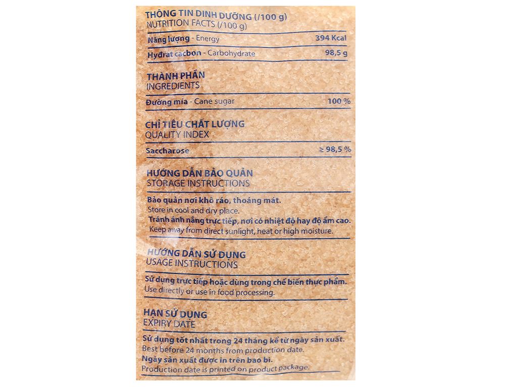 Đường mía thiên nhiên Biên Hòa gói 1kg 7