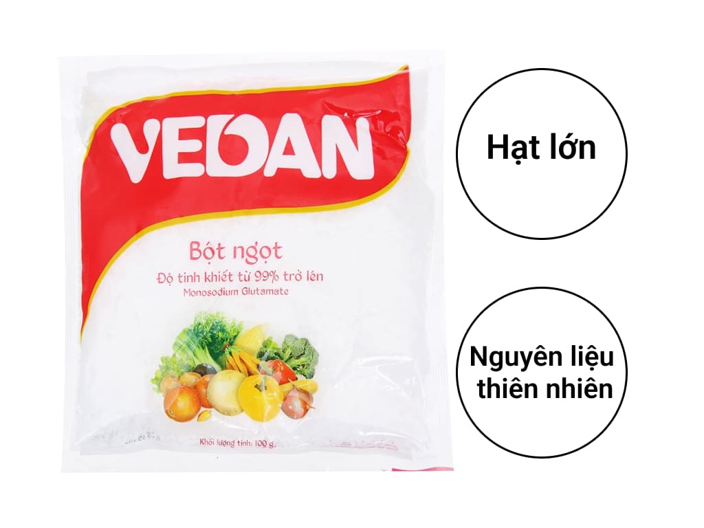 Bột ngọt hạt lớn Vedan gói 100g 2