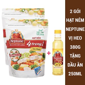 2 gói hạt nêm Neptune vị Heo 380g tặng Dầu ăn 250ml