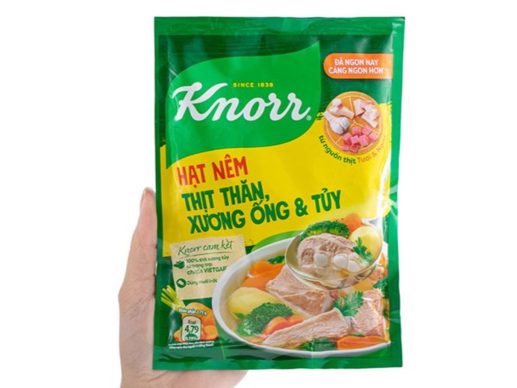 Hạt nêm thịt thăn, xương ống, tủy Knorr gói 170g 7