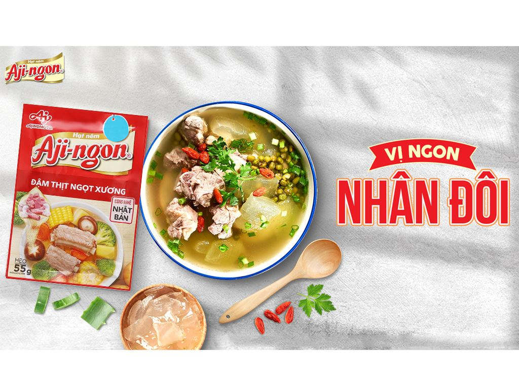 Hạt nêm vị heo Aji-ngon gói 55g 2