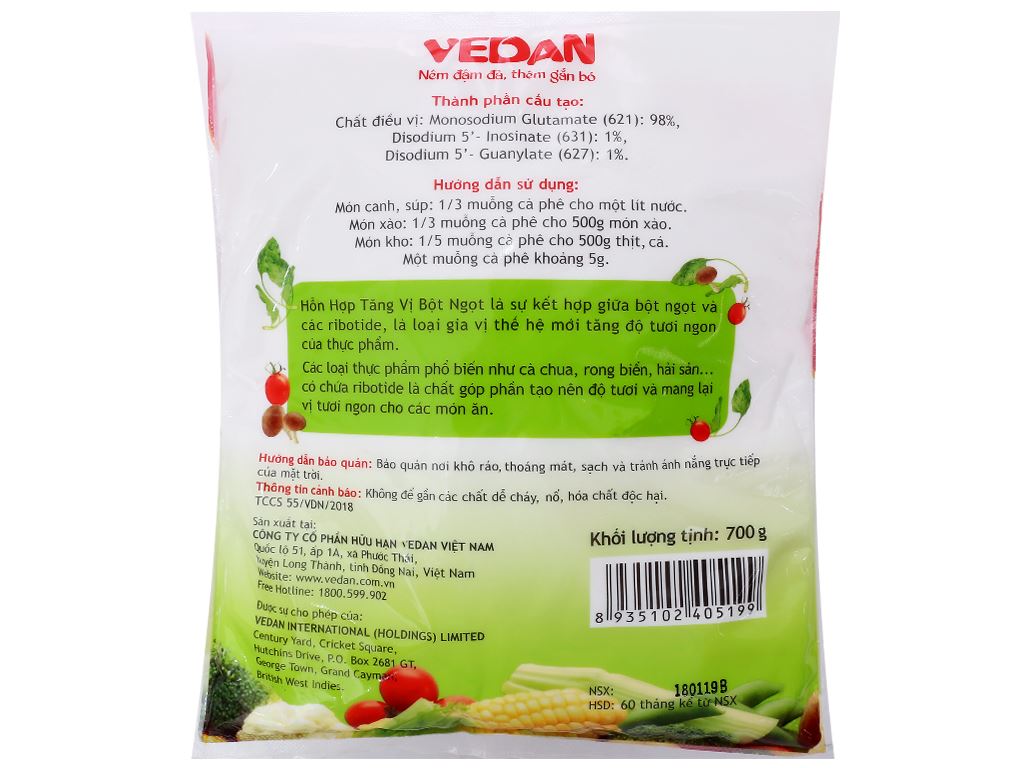 Hỗn hợp tăng vị bột ngọt Vedan gói 700g 3