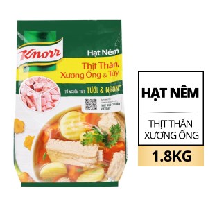 Hạt nêm thịt thăn xương ống và tuỷ với nguồn xương thịt heo chuẩn VIETGAP Knorr gói 1,8kg