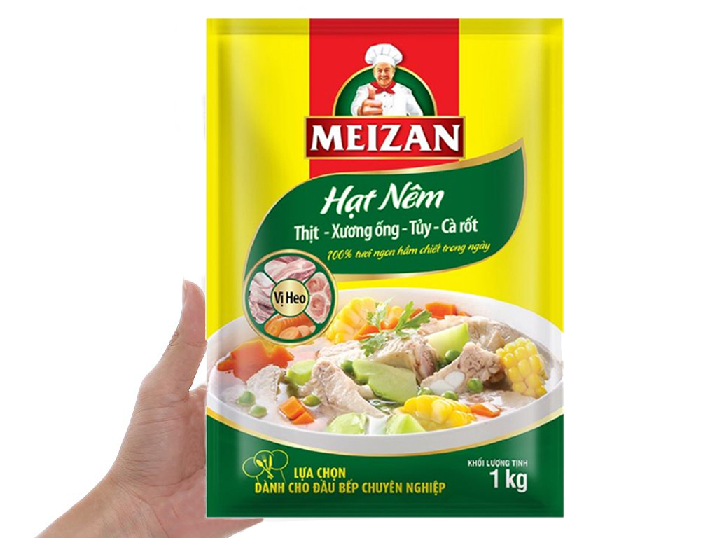 Hạt nêm vị heo Meizan thịt, xương ống, tủy & cà rốt gói 1kg 0