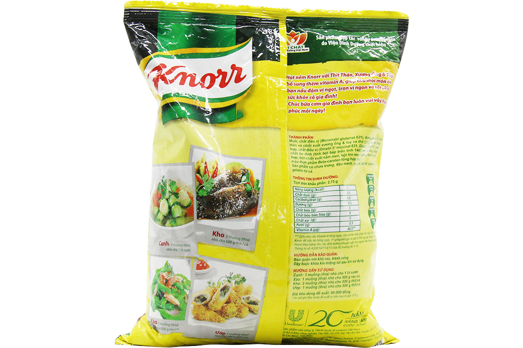 Hạt nêm Knorr Thịt thăn, xương ống và tuỷ gói 1.2kg