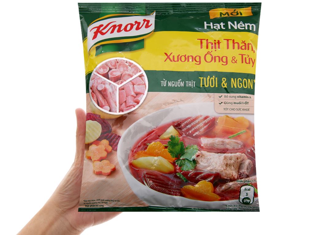 Hạt nêm thịt thăn, xương ống, tủy Knorr gói 400g 0