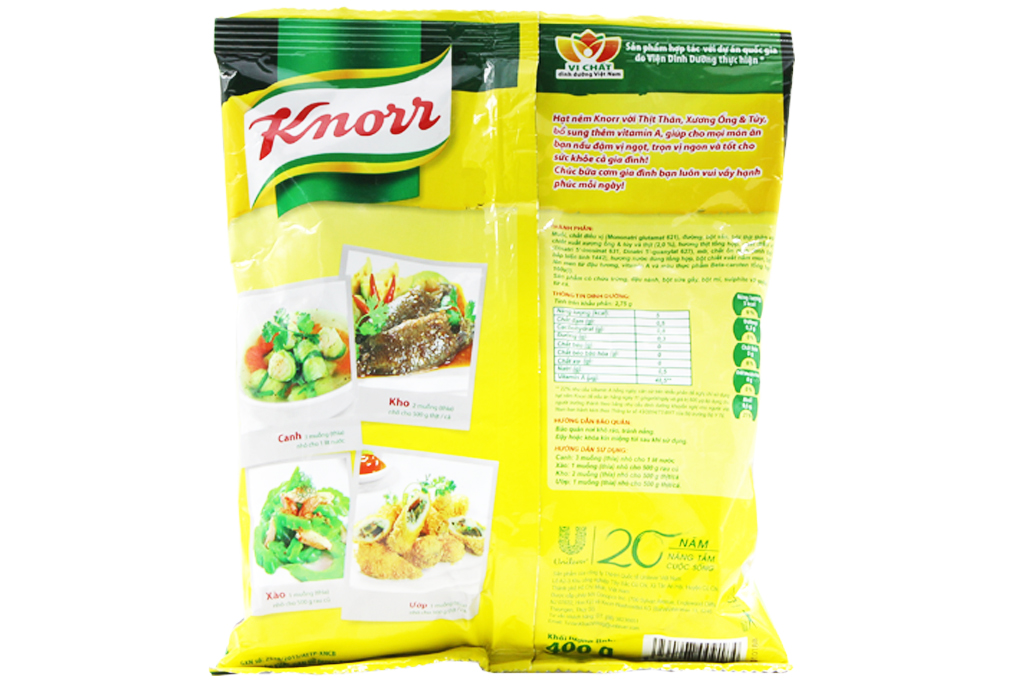 Hạt nêm Knorr Thịt thăn, xương ống và tủy gói 400g