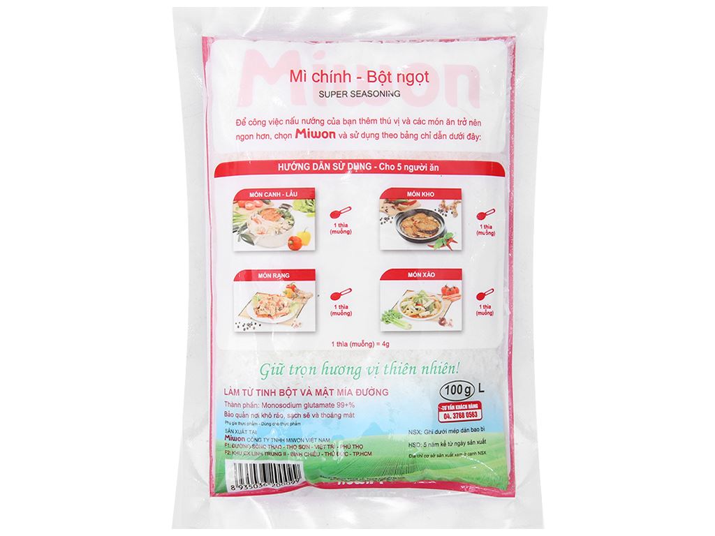 Bột ngọt hạt lớn Miwon gói 100g 3