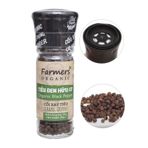 Tiêu đen hữu cơ Farmers Organic hũ 55g (có cối xay)