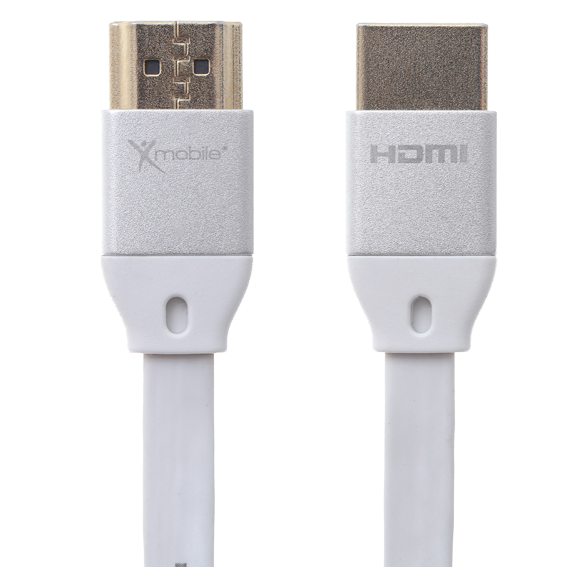 Cáp HDMI 2.0 Dẹt Vỏ Nhôm 2.0m Xmobile DS137-2TB Trắng Bạc Màu Trắng - Bạc