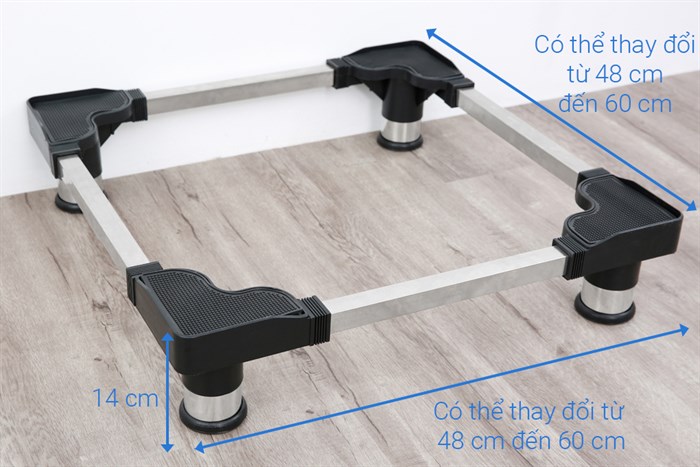 Chân đế máy giặt, tủ lạnh 300kg 48x60cm CD4860 Đen Màu Đen