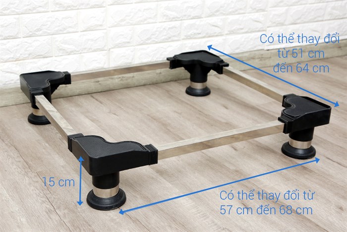 Chân đế máy giặt, tủ lạnh 300kg 51x68cm CD5168DN Đen Màu Đen