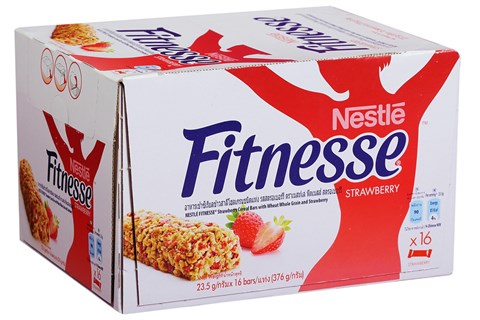 Ngũ cốc Nestle Fitnesse vị dâu hộp 16 thanh x 23.5g