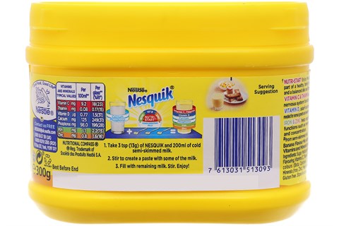 Bột Nesquick hương chuối hộp 300g