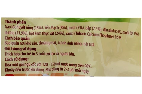 Bột ngũ cốc gạo lức canxi Việt Đài bịch 600g