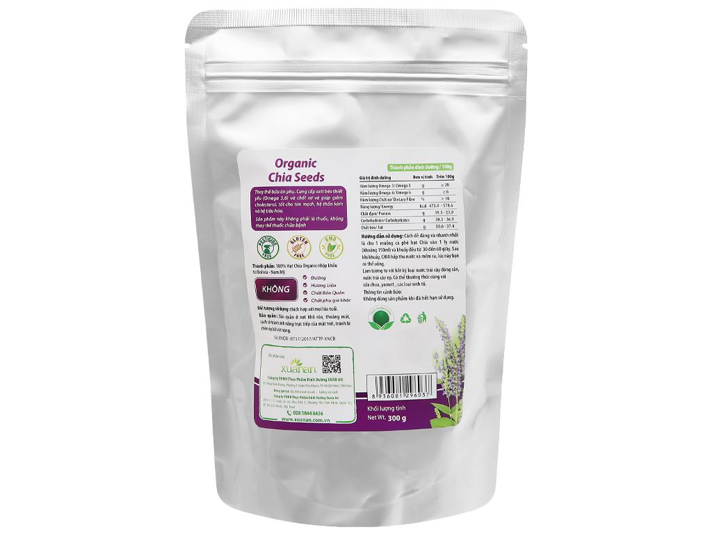 Hạt chia organic Xuân 300g túi 5