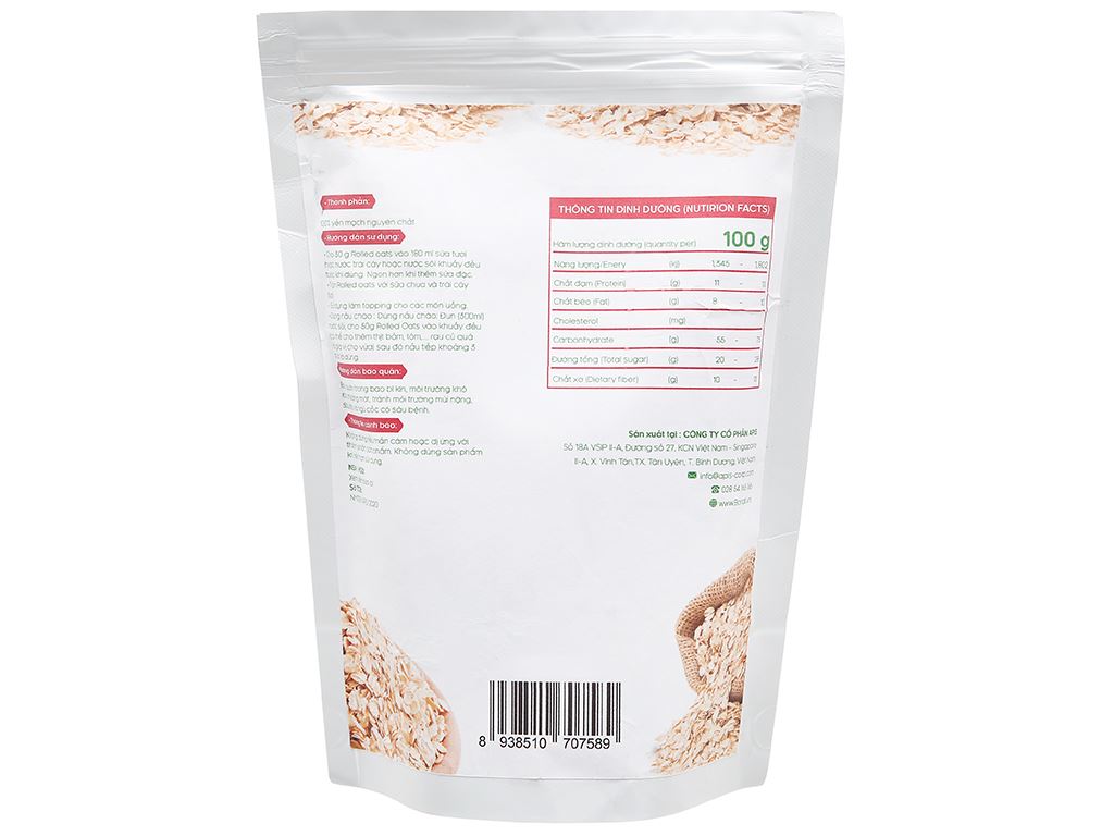 Yến mạch nguyên chất Navita Rolled Oats gói 250g 3