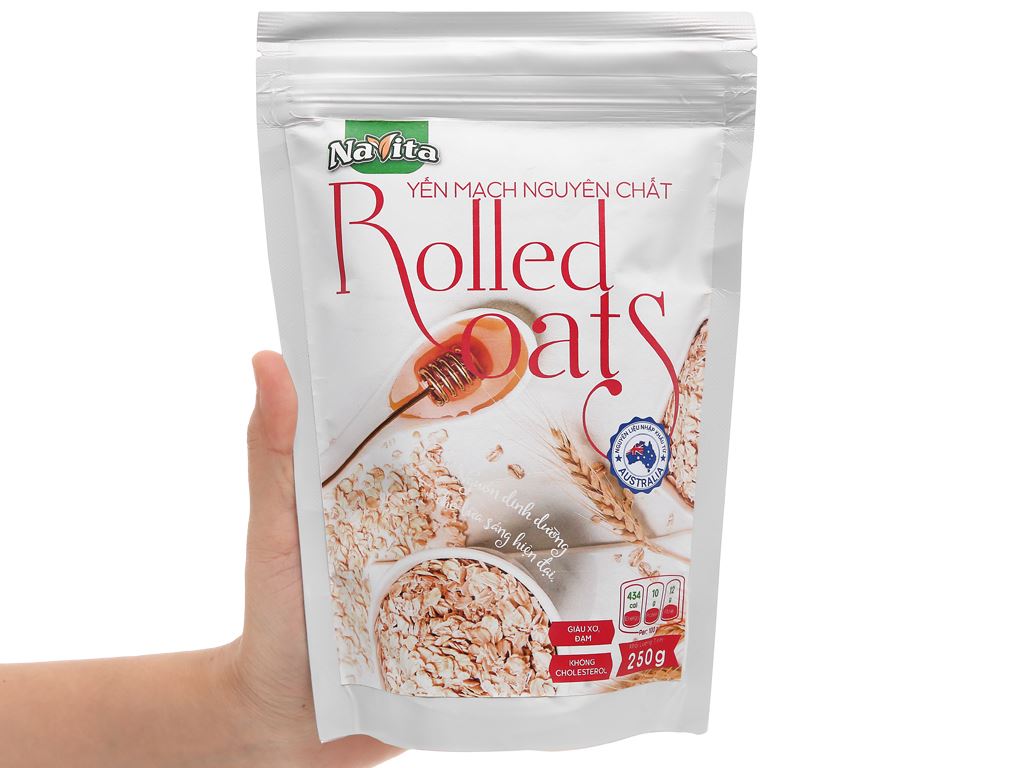 Yến mạch nguyên chất Navita Rolled Oats gói 250g 4