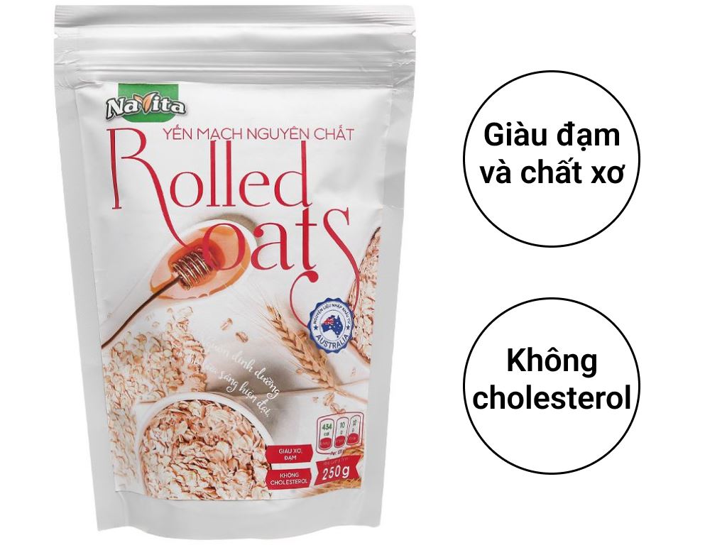 Yến mạch nguyên chất Navita Rolled Oats gói 250g 2