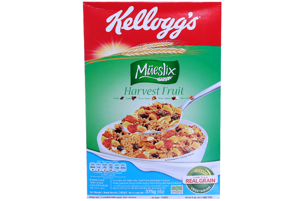 Ngũ cốc dinh dưỡng Mueslix Harvest Fruit hộp 375g