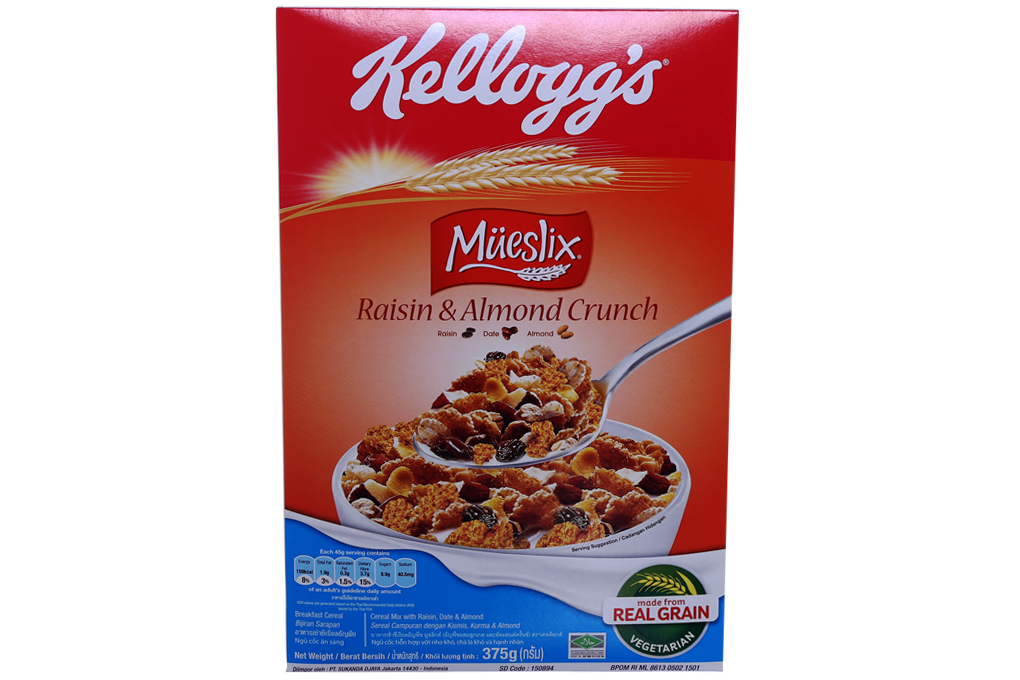 Ngũ cốc dinh dưỡng Kellogg's Mueslix Raisin Almond hộp 375g