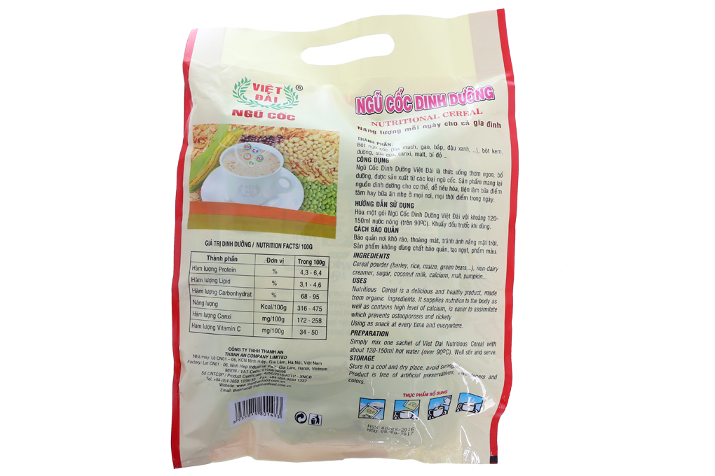 Ngũ cốc dinh dưỡng Việt Đài gói 25g (bịch 20 gói)