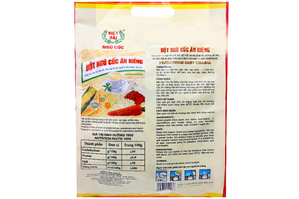 Bột ngũ cốc ăn kiêng Việt Đài gói 600g