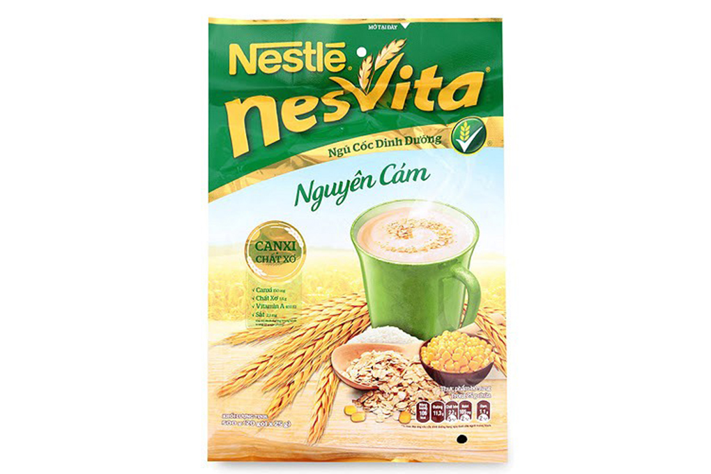 Ngũ cốc dinh dưỡng Nesvita nguyên cám gói 25g (bịch 20 gói)