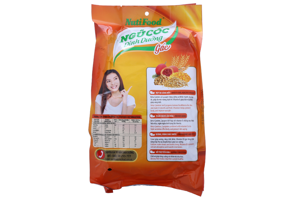 Ngũ cốc dinh dưỡng Nutifood vị Gấc gói 25g (bịch 20 gói)