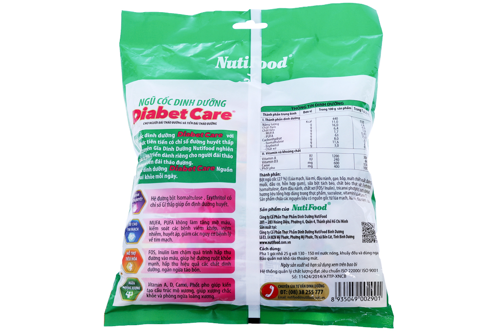 Ngũ cốc dinh dưỡng DiabetCare gói 25g (bịch 16 gói)