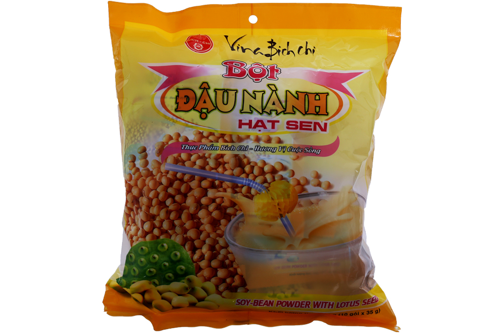 Bột đậu nành hạt sen Bích Chi gói 35g (bịch 10 gói)