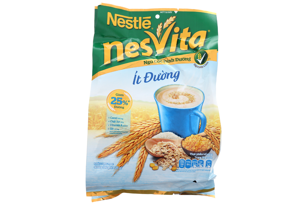 Bột ngũ cốc Nestle Nesvita ít đường bịch 400g