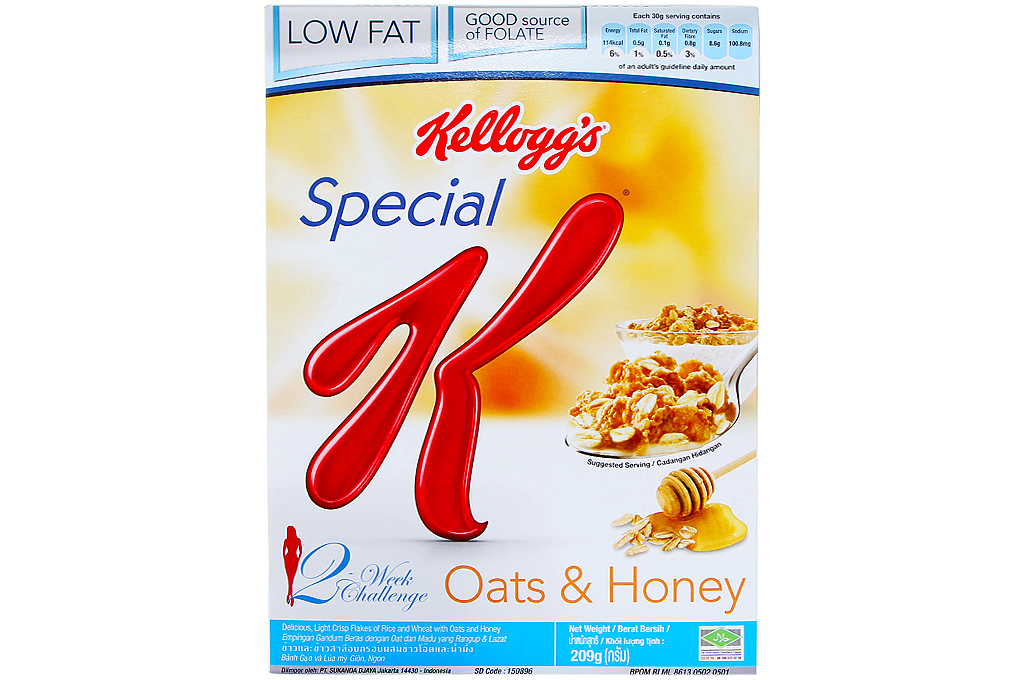 Ngũ cốc yến mạch, mật ong Kellogg's Special hộp 209g