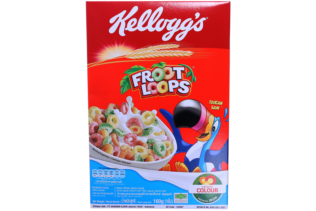 Ngũ cốc dinh dưỡng Kellogg's Froot Loops hộp 160g