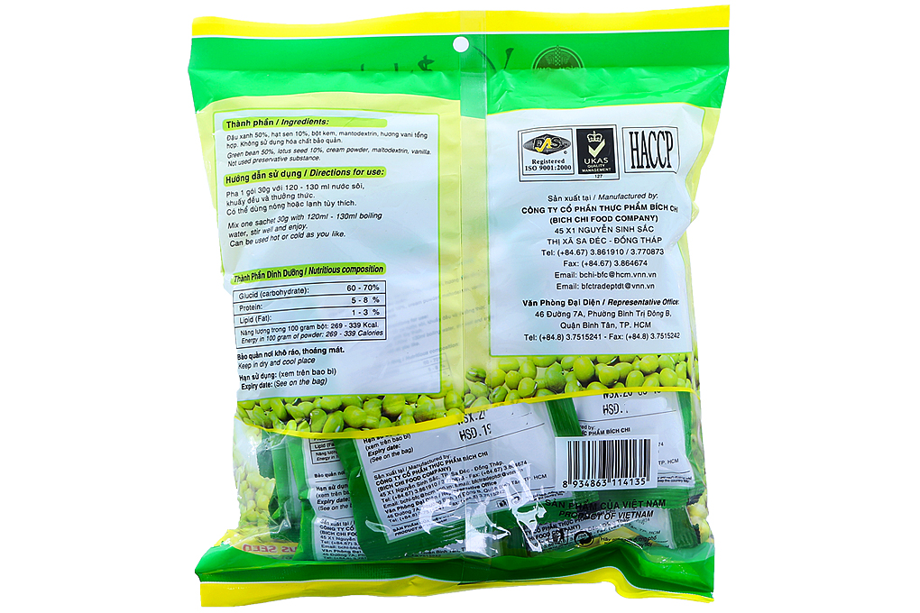 Bột đậu xanh hạt sen Bích Chi 350g