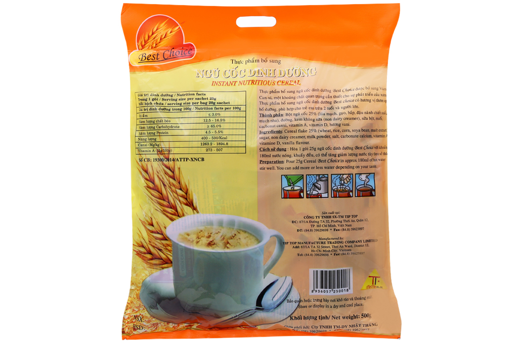 Ngũ cốc dinh dưỡng Best Choice chứa Canxi gói 500g