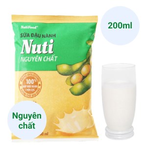 Sữa đậu nành nguyên chất Nuti bịch 200ml
