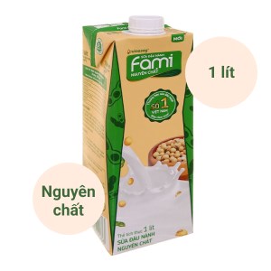 Sữa đậu nành nguyên chất Fami hộp 1 lít