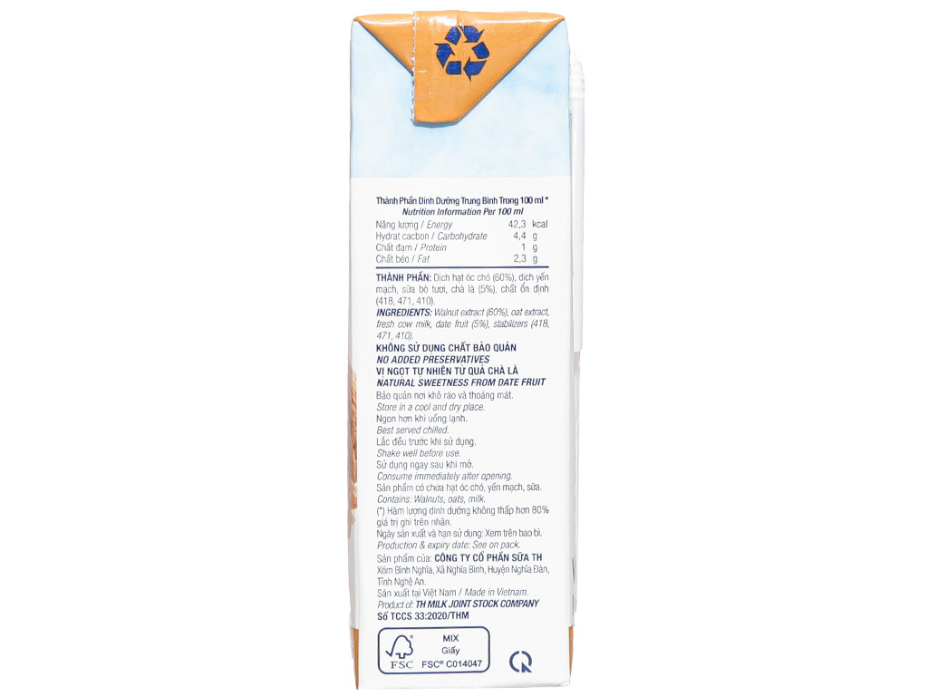 Thùng 48 hộp sữa hạt óc chó TH True Nut 180ml 8