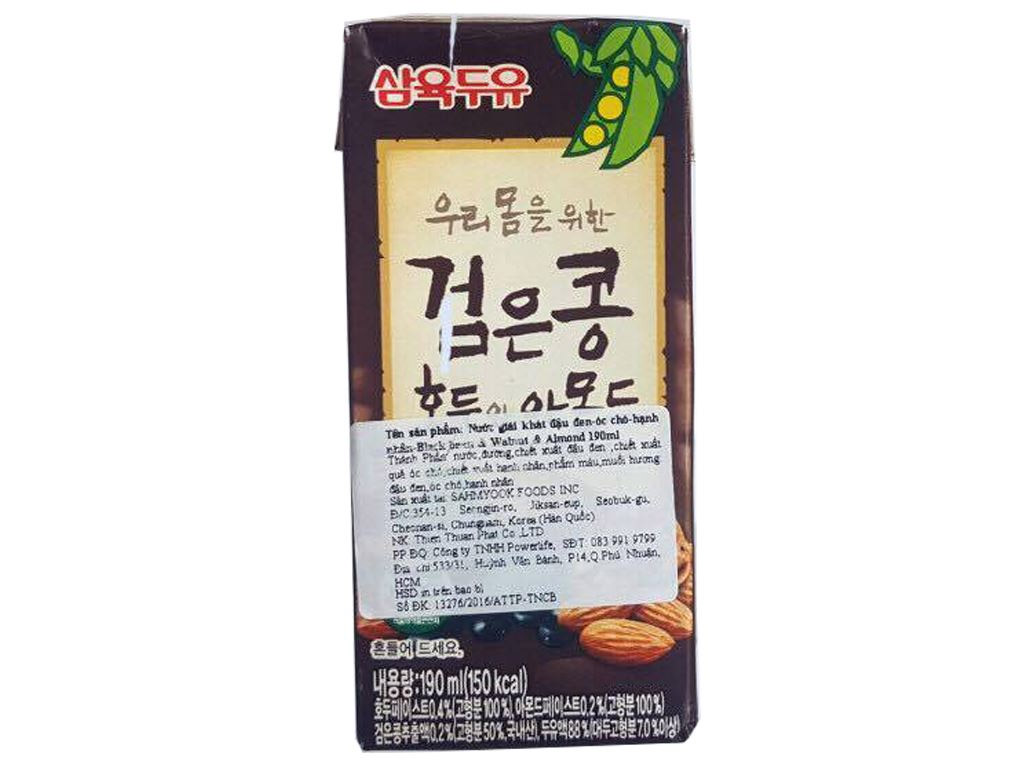 Sữa đậu đen óc chó hạnh nhân Sahmyook 190ml 5
