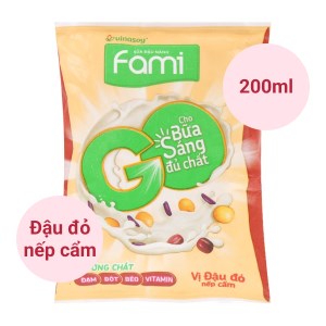 Sữa đậu nành đậu đỏ nếp cẩm Fami Go bịch 200ml