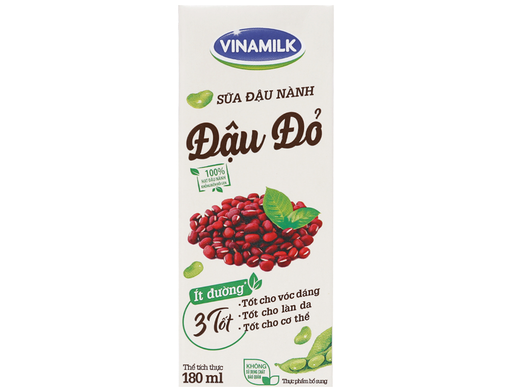 Sữa đậu nành đậu đỏ Vinamilk 180ml - AVAKids.com