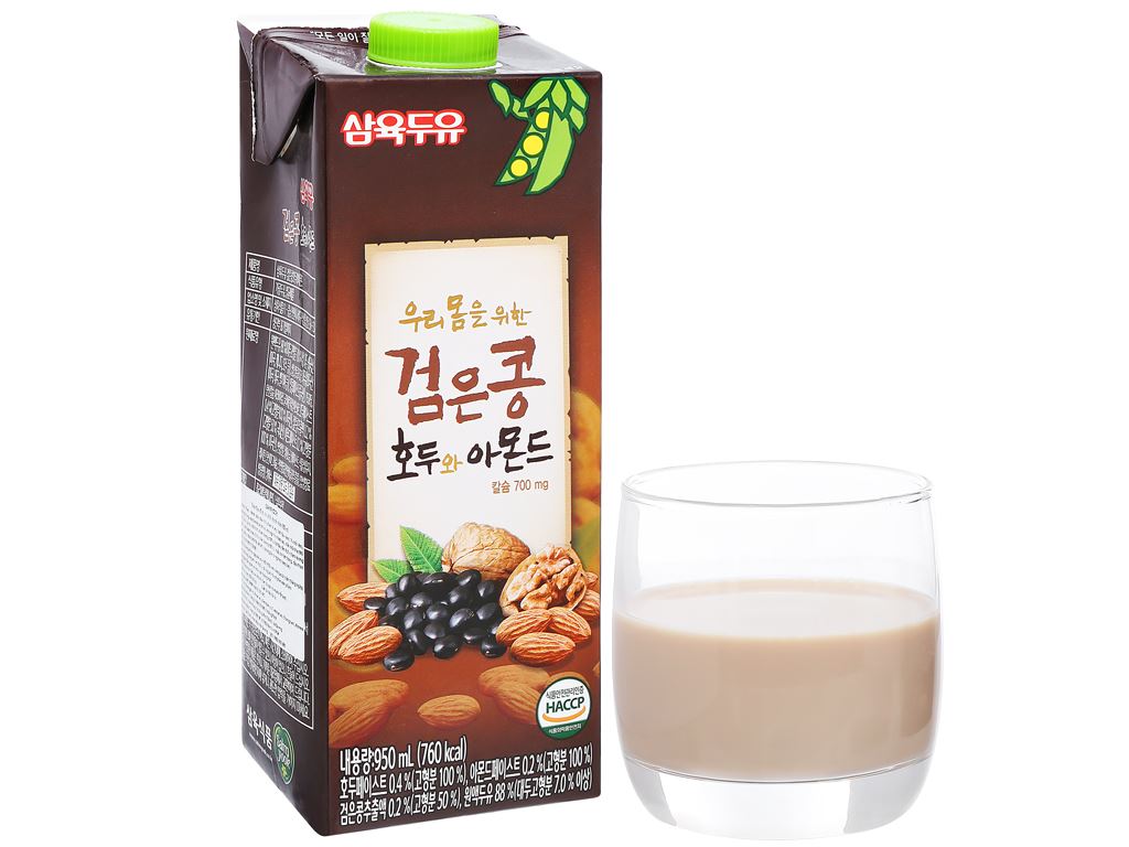 Sữa đậu đen óc chó hạnh nhân Sahmyook hộp 950ml 10