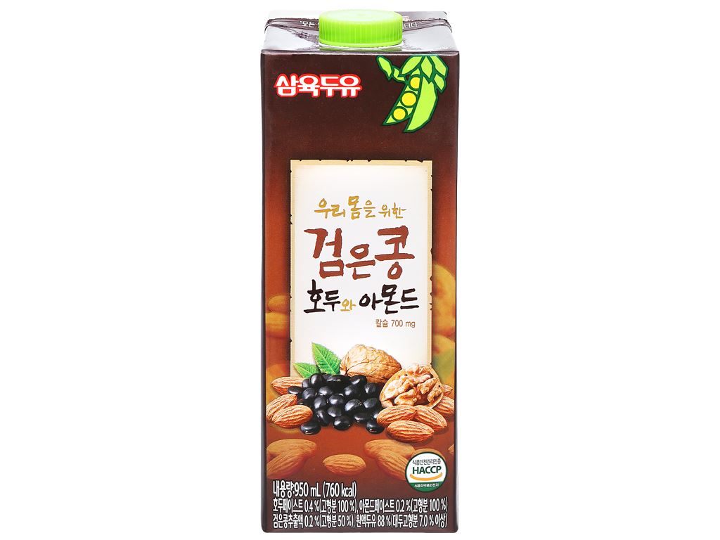 Thùng 12 hộp sữa đậu đen óc chó hạnh nhân Sahmyook 950ml 4