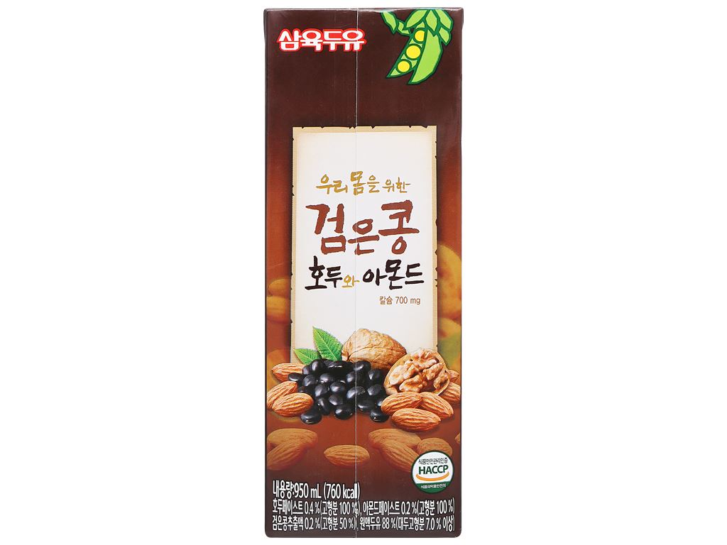 Thùng 12 hộp sữa đậu đen óc chó hạnh nhân Sahmyook 950ml 5