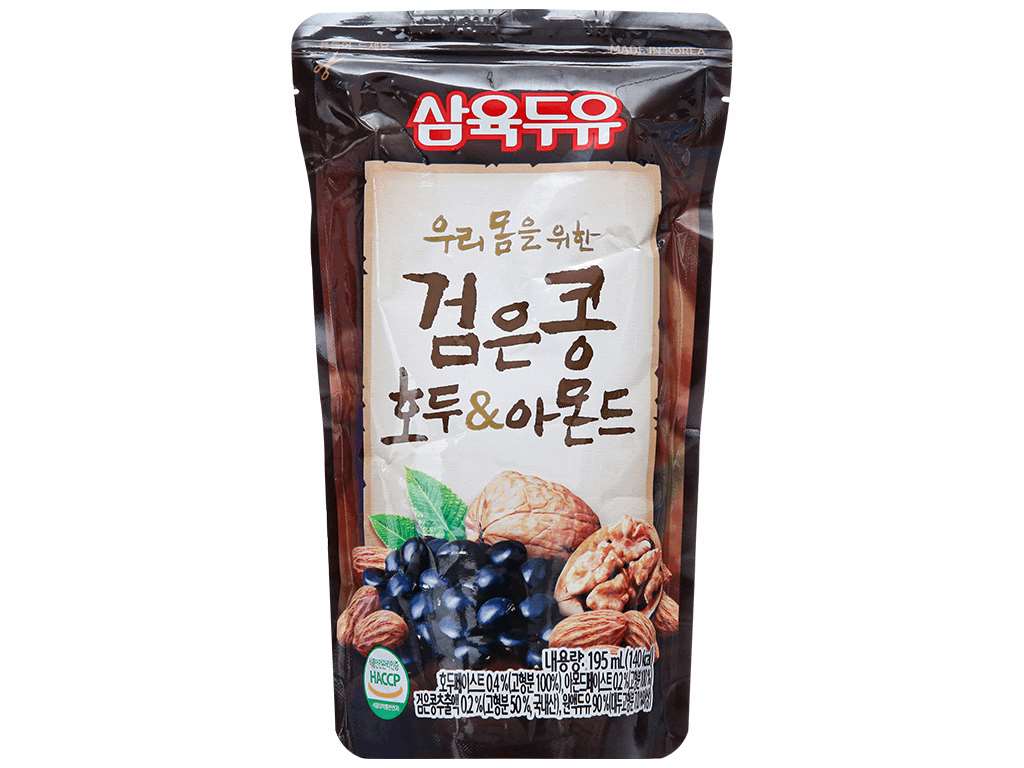 Thùng 20 bịch sữa đậu đen óc chó hạnh nhân Sahmyook 195ml 8