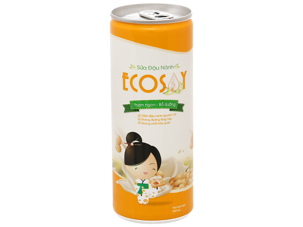 Sữa đậu nành Eco Soy lon 240ml 1