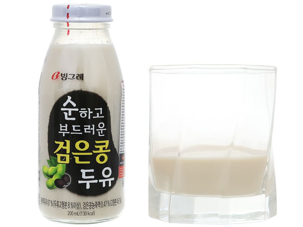 Sữa đậu nành và đậu đen Binggrae chai 200ml 6
