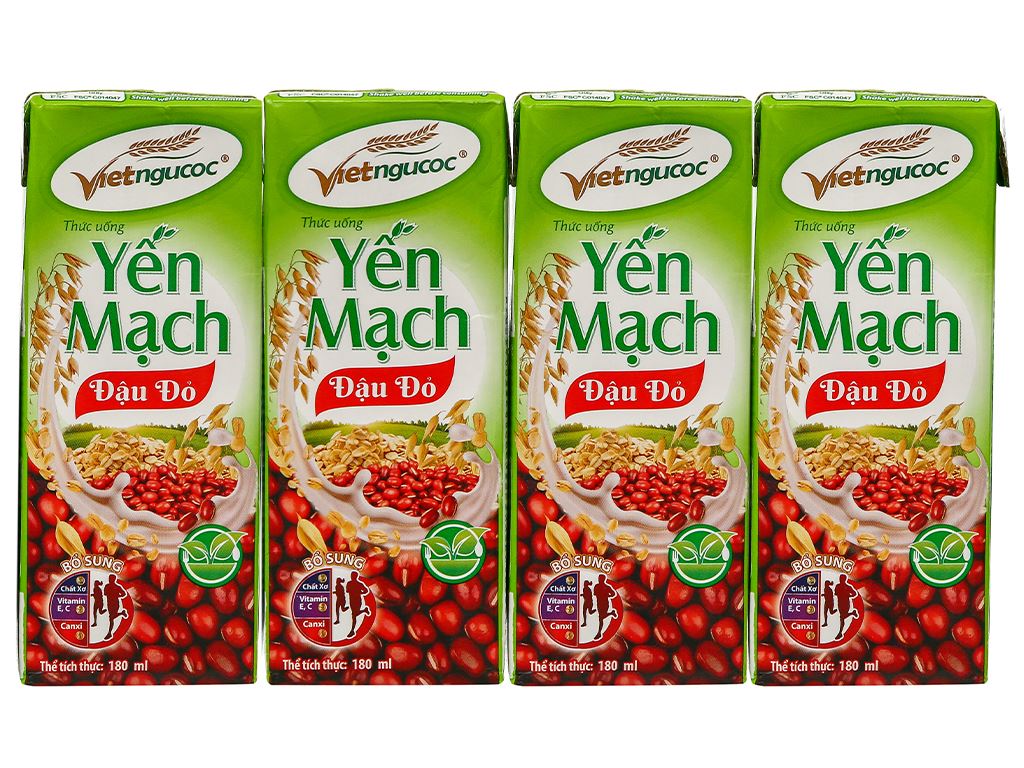 Thùng 40 hộp yến mạch đậu đỏ Việt Ngũ Cốc 180ml 3